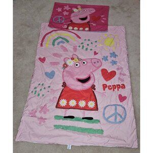 Peppa Pig Comforter 41x56 Blanket Pillow Case Set Be Nice & Kind READ